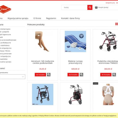 Gorsety stabilizujące oraz kule inwalidzkie